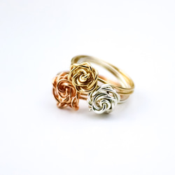 『火熱的心』不會枯萎的愛  14kgf黃金/優雅的玫瑰戒指/ creema限定 第7張的照片