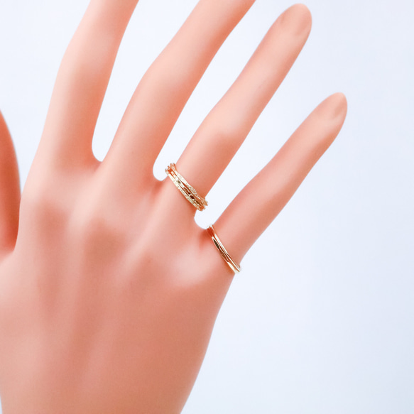 K10超細多面戒指/精緻簡約戒指可疊戴小指環子環 第9張的照片
