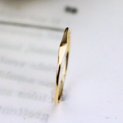 K10 超細單戒/精緻簡約戒指 可疊戴小指戒指作為副戒 第1張的照片
