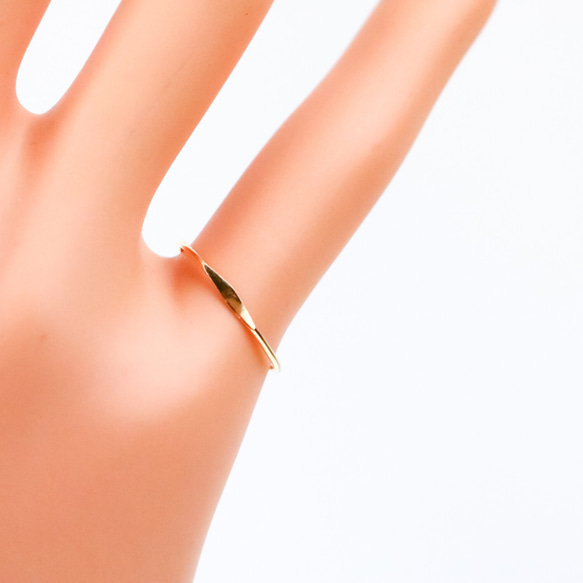 K10 超細單戒/精緻簡約戒指 可疊戴小指戒指作為副戒 第7張的照片