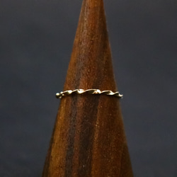 K10 超細麻花戒指/精緻簡約戒指 可堆疊小指戒指作為副戒指 第5張的照片