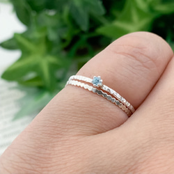 silver925 1粒石材雪花切割戒指/天然石材可供選擇/彰顯個性的質感戒指/海藍寶石 第4張的照片