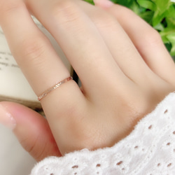 14kgf 1.2mm寬玫瑰金“神秘切工戒指” /小指戒指，簡單精緻的戒指 第4張的照片