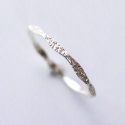 1.2mm寬銀“閃光多面戒指”/小指戒指，簡單精緻的戒指 第1張的照片