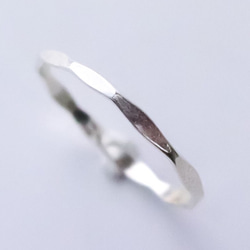 1.2㎜幅 silver『多面リング』／ピンキーリング・シンプル・華奢 指輪 1枚目の画像