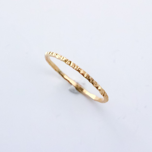[3 件組] 1.2 毫米寬 14kgf 黃金/小指戒指，簡約精緻戒指/Creema 限量 第7張的照片