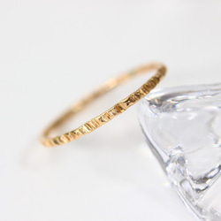 1.2mm寬/14kgf黃金“鋒利切割戒指”/小指戒指，簡單精緻的戒指 第2張的照片