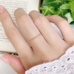 1.2mm寬/14kgf黃金“鋒利切割戒指”/小指戒指，簡單精緻的戒指 第4張的照片