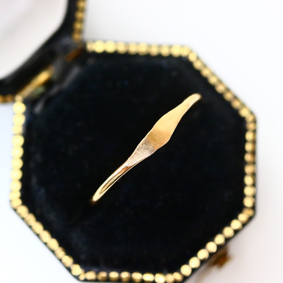 1.2毫米寬度/ 14kgf黃金“一鍵式戒指” /小指戒指，簡約細膩的戒指 第3張的照片