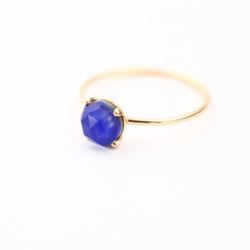 [Creema Limited] 14kgf 《Lapis Lazuli x Crystal Quartz》 6mm 天然石戒指 第5張的照片