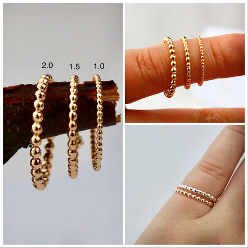 silver925】2.0mm幅＊人気！つぶつぶ プレーンリング／重ね付け