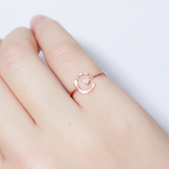 【Creema限定】《夜桜と月》新色 ALL 14k pink gold filled ✳︎月と星と天然石✳︎3点セット 9枚目の画像