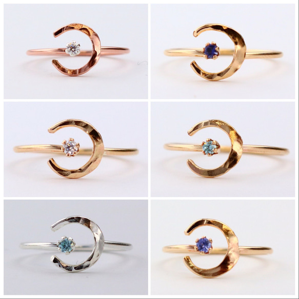 【Creema限定】ALL 14k Yellow gold filled ✳︎月と星と天然石✳︎3点セット 9枚目の画像