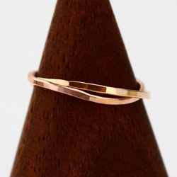 【雙環】14kgf 黃金&amp;玫瑰金 精緻組合戒指/質地多變 第1張的照片