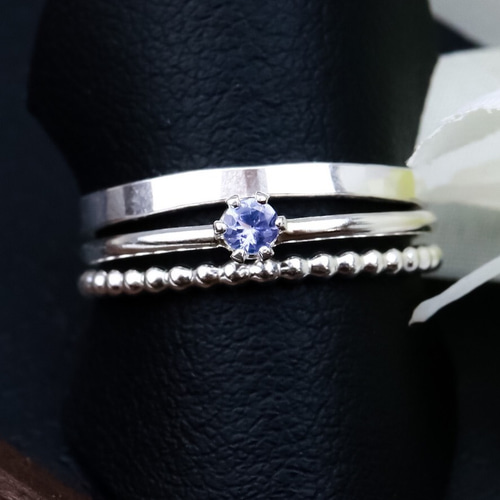 豪華な3本セット】《タンザナイト0.1ct》silver 好きの方に
