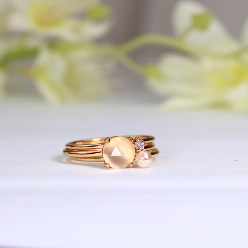 Bororo ミルキークオーツリング 13号 bororo(ボロロ) | ロックリング L No.20 ミルキークオーツ - イエロー