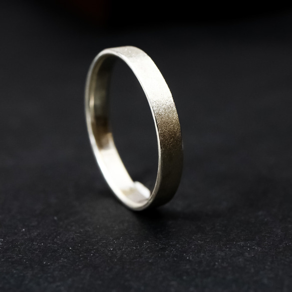 シルバー950》3mm幅 柔らかなマットなシルバーリング／内甲丸の付け