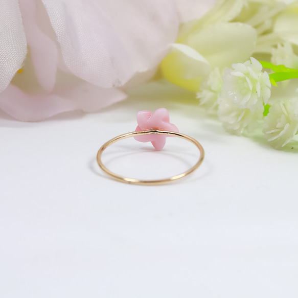春天的顏色♡柔軟柔軟的“Kyueri戒指”/精緻的花朵花朵戒指精緻的小指戒指♪ 第6張的照片