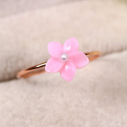 春天的顏色♡柔軟柔軟的“Kyueri戒指”/精緻的花朵花朵戒指精緻的小指戒指♪ 第1張的照片