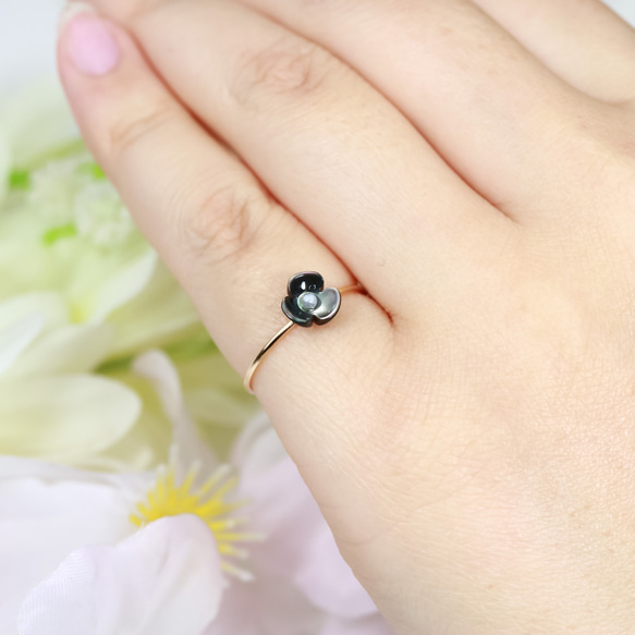 春天的顏色♡成人色“Kyueri Ring”/精緻的花朵戒指精緻的小指戒指♪ 第3張的照片