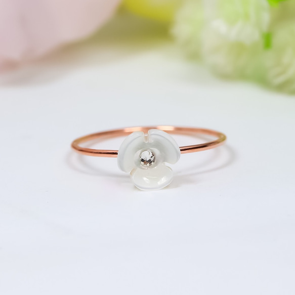 春天的顏色♡柔軟柔軟的“Kyueri戒指”/精緻的花朵花朵戒指精緻的小指戒指♪ 第2張的照片