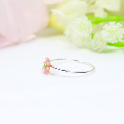 柔軟柔軟的宇宙“Kyueri Ring”/精緻的花朵花朵戒指精緻的小指戒指♪ 第3張的照片