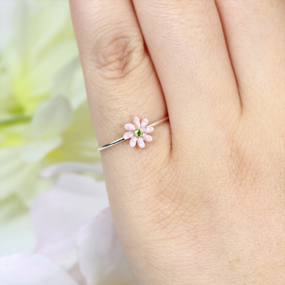 柔軟柔軟的宇宙“Kyueri Ring”/精緻的花朵花朵戒指精緻的小指戒指♪ 第6張的照片