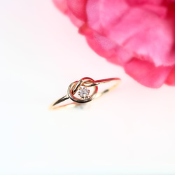 Infinity ♡ Yui Ring * 1.0mm 寬度 / ~ 可選擇的天然石類型 ~ 幸運石 第2張的照片