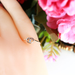 Infinity ♡ Yui Ring * 1.0mm 寬度 / ~ 可選擇的天然石類型 ~ 幸運石 第4張的照片