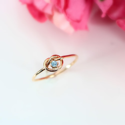 Infinity ♡ Yui Ring * 1.0mm 寬度 / ~ 可選擇的天然石類型 ~ 幸運石 第6張的照片