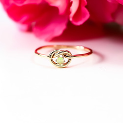Infinity ♡ Yui Ring * 1.0mm 寬度 / ~ 可選擇的天然石類型 ~ 幸運石 第7張的照片