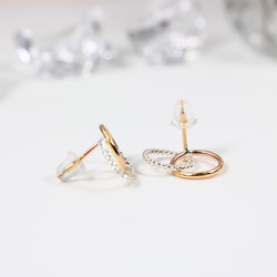 [Creema Limited] 14Kgf &amp; silver925 Combi Earrings ~ W Lea 戒指 第3張的照片