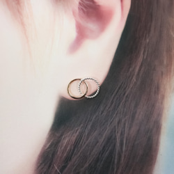 [Creema Limited] 14Kgf &amp; silver925 Combi Earrings ~ W Lea 戒指 第5張的照片