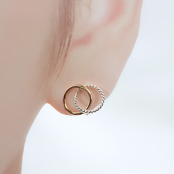[Creema Limited] 14Kgf &amp; silver925 耳環般的耳環～W Lea 戒指系列～ 第3張的照片