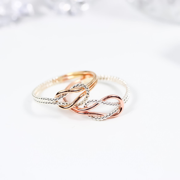 【Creema 獨家】14KgfPG &amp; silver925 W Lea ring ~ Infinity ring ~ 第6張的照片