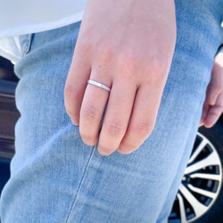柔軟美麗的錘打磨砂配對【可雕刻】約3毫米寬/世界上只有一枚原創戒指/2件套 第10張的照片
