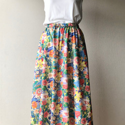 リバティ　サンシャインメドウ　ロングフレアースカート　フリーサイズ 3枚目の画像