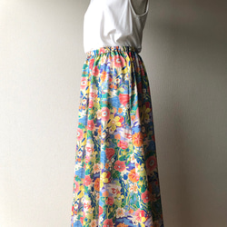 リバティ　サンシャインメドウ　ロングフレアースカート　フリーサイズ 4枚目の画像