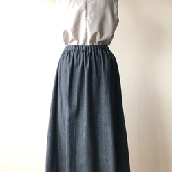 （受注制作）くたくた6オンス岡山産デニムのギャザースカート　[丈を長くする場合のみ生地の在庫確認が必要となります] 4枚目の画像