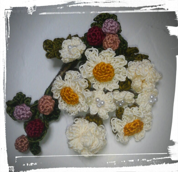 お花いっぱいアクセサリー コサージュ ブローチ ハンドメイド