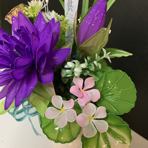 仏花【すいれん】（アメリカンフラワー） アートフラワー kobo-toki