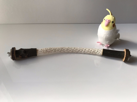 【SOLDOUT】愛鳥さんの国産樫自然木綿ロープパーチ（Mサイズ） 1枚目の画像