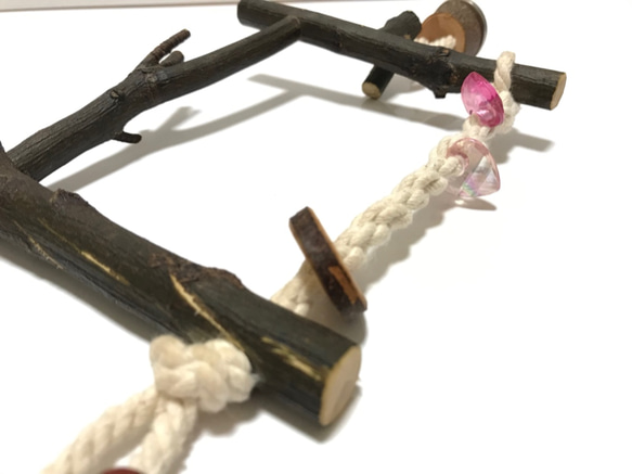 【参考商品】国産樫自然木と綿ロープのブランコ（M） 4枚目の画像