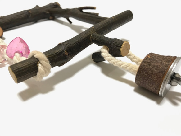 【参考商品】国産樫自然木と綿ロープのブランコ（M） 5枚目の画像