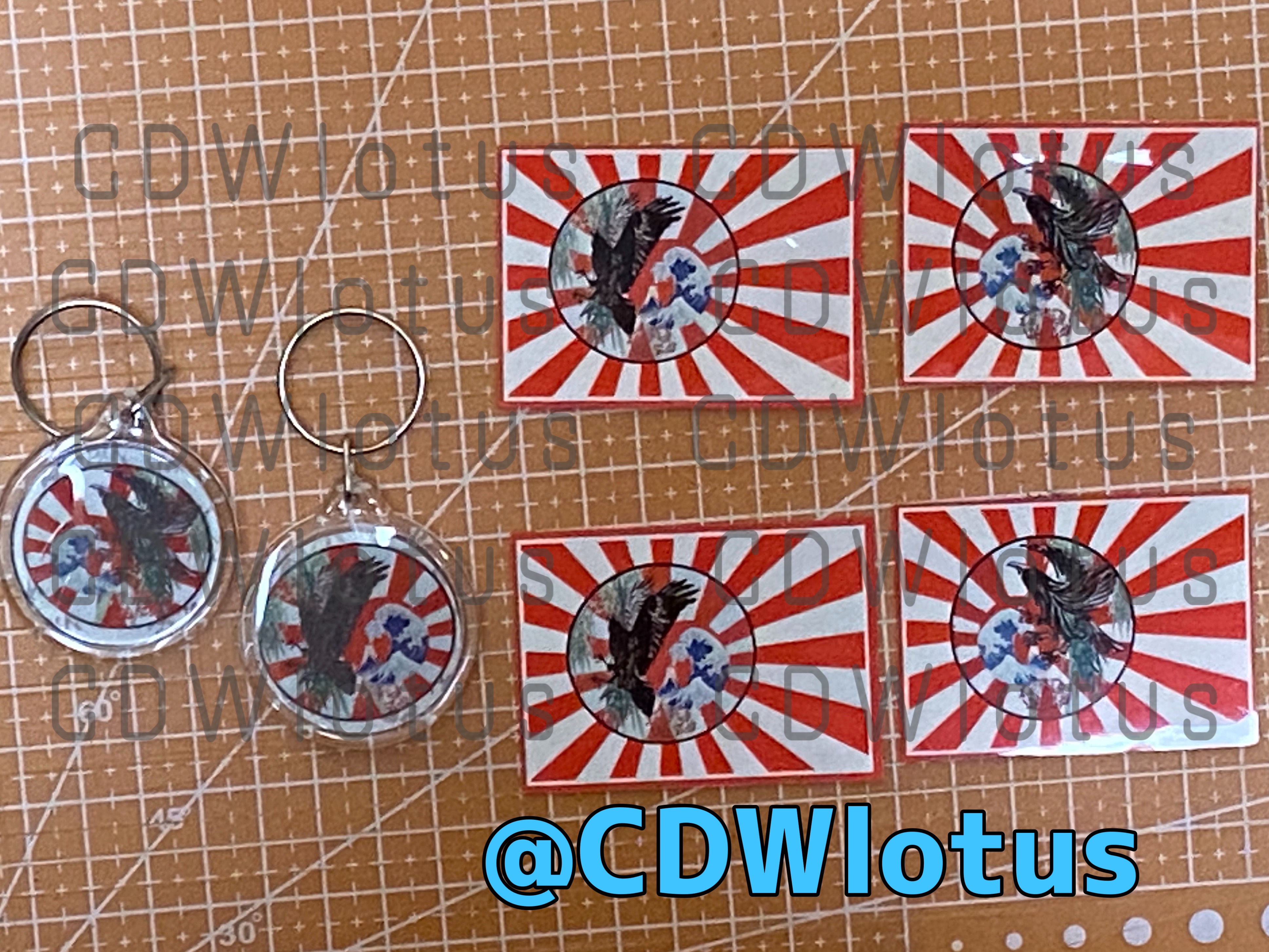 ライジングサン and 八咫烏 キーチェーン&ステッカーセット