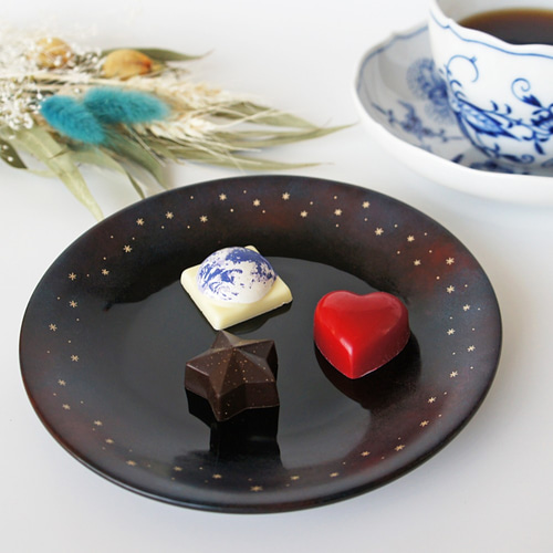 星の銘々皿「Circle」15cm(漆塗り） 中皿 うるしと蒔絵の雑貨suo 通販