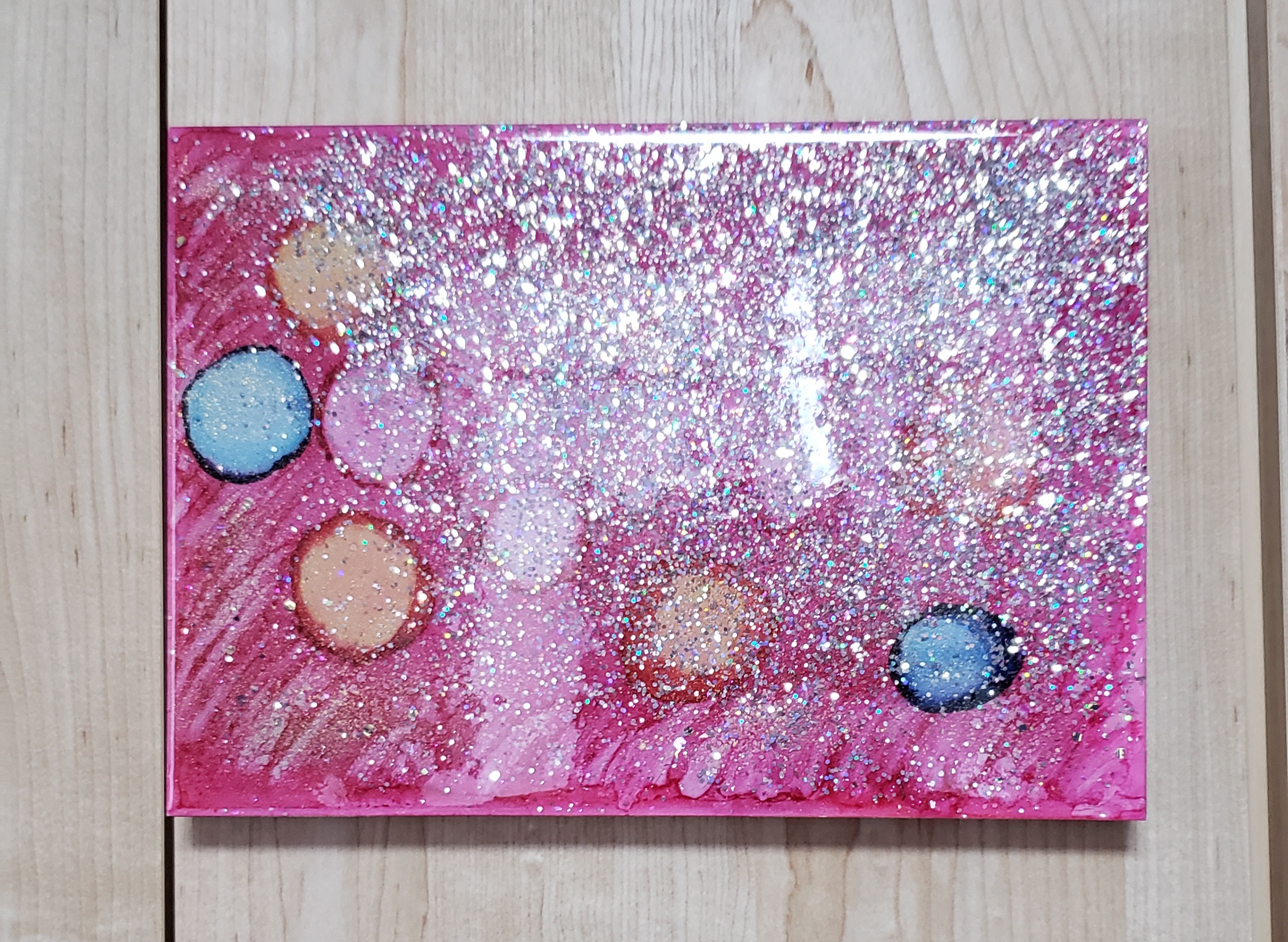 ✴︎Tinasha✴︎＊アルコールインクアート背景アクリル表札＊ＵＶ印刷