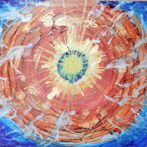 アルコールインクアート 原画 インテリア アルコールインクアート 原画 (サイズ348mm×272mm
