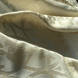 C2022アイボリー色　ジャガード織物　鞄・インテリア小物　アールデコ調エレガント生地 2枚目の画像