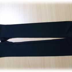 Mサイズ・リボンのアームカバー（UV、冷感）長め、ブラック×チェック 4枚目の画像